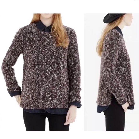Madewell Marled Side Slit Knit Sweater Size Medium - Picture 1 of 14